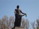 The sculpture 'Mother-Motherland' on the Piskariovaskoye memorial graveyard